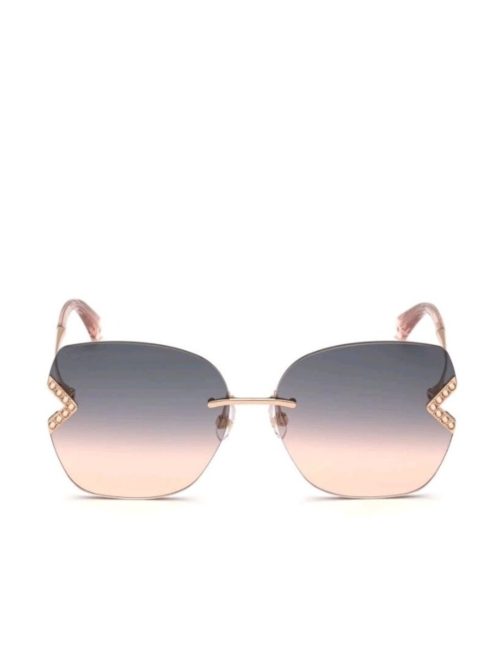 Swarovski SK0306H-28B Women's Butterfly Sunglasses - Rose Gold-Tone